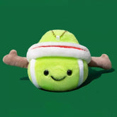 12″ Funny Cute Green Plush AirPods Case - Smiley Face Tennis Ball Theme